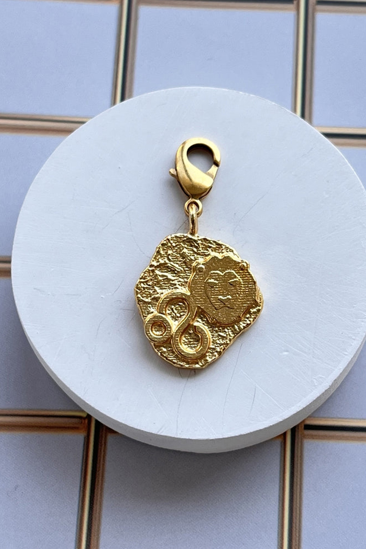 Gold Finish Leo Charm Chain Necklace by MNSH at Pernia's Pop Up Shop