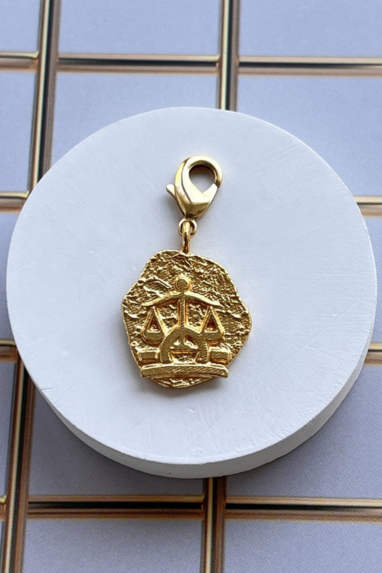 Gold Finish Libra Charm Chain Necklace by MNSH at Pernia's Pop Up Shop