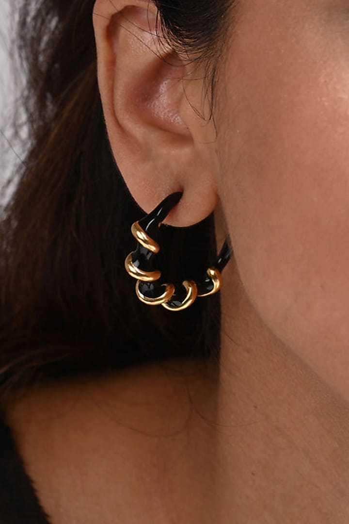 Gold Finish Candy Hoop Earrings by MNSH at Pernia's Pop Up Shop