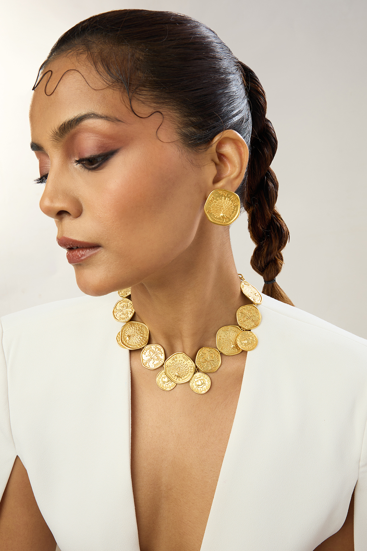 Gold Plated Stud Earrings by MNSH at Pernia's Pop Up Shop