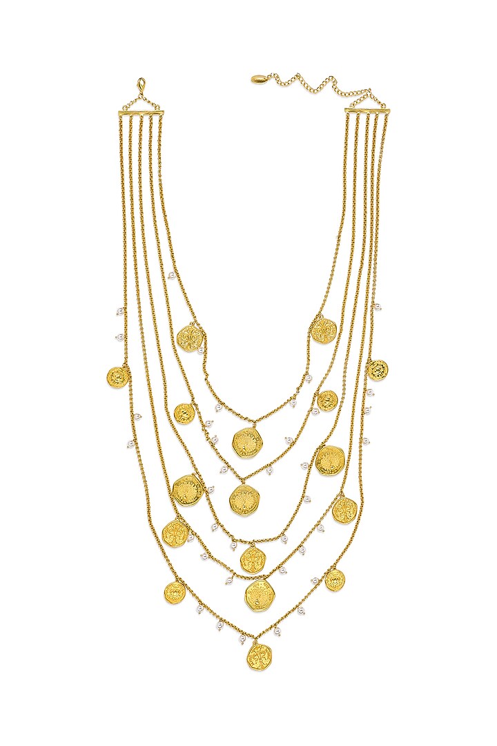 Gold Plated Long Layered Necklace by MNSH at Pernia's Pop Up Shop