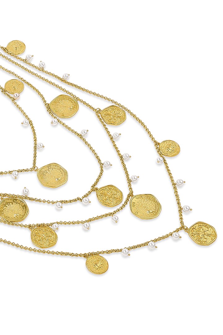 Gold Plated Long Layered Necklace by MNSH at Pernia's Pop Up Shop
