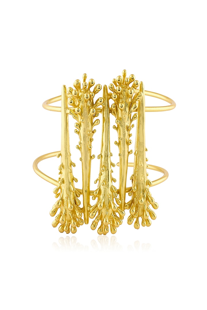 Gold Plated Vine Statement Cuff by MNSH at Pernia's Pop Up Shop