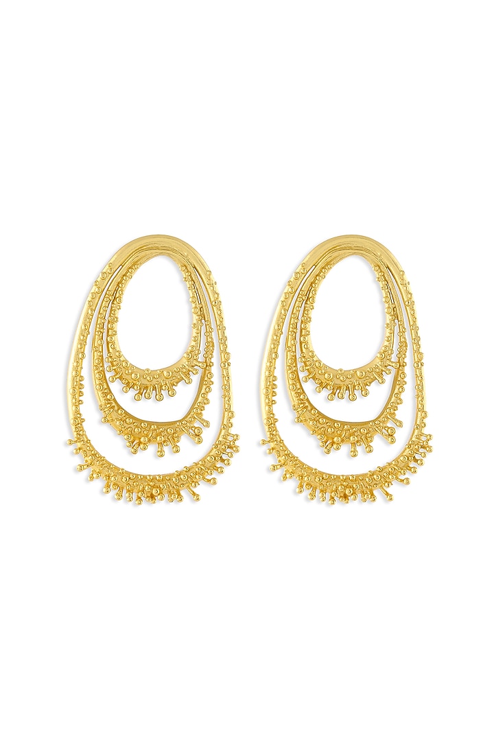 Gold Plated Vine Drop Stud Earrings by MNSH at Pernia's Pop Up Shop