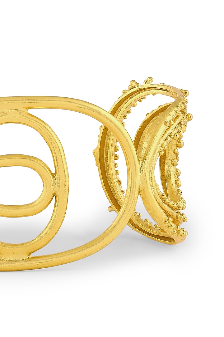 Gold Plated Adjustable Cuff Bracelet by MNSH at Pernia's Pop Up Shop