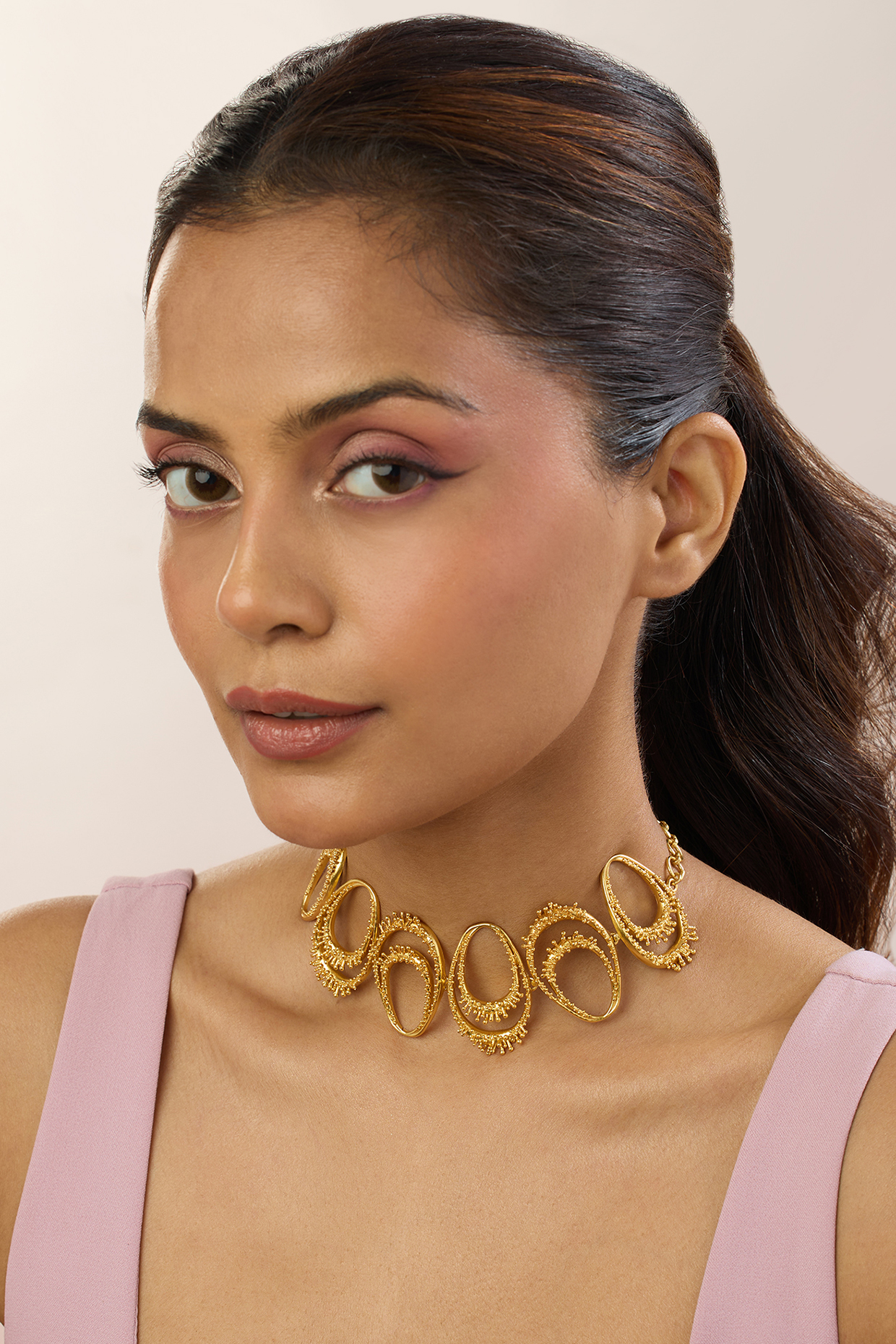 Gold Plated Choker Necklace by MNSH at Pernia's Pop Up Shop