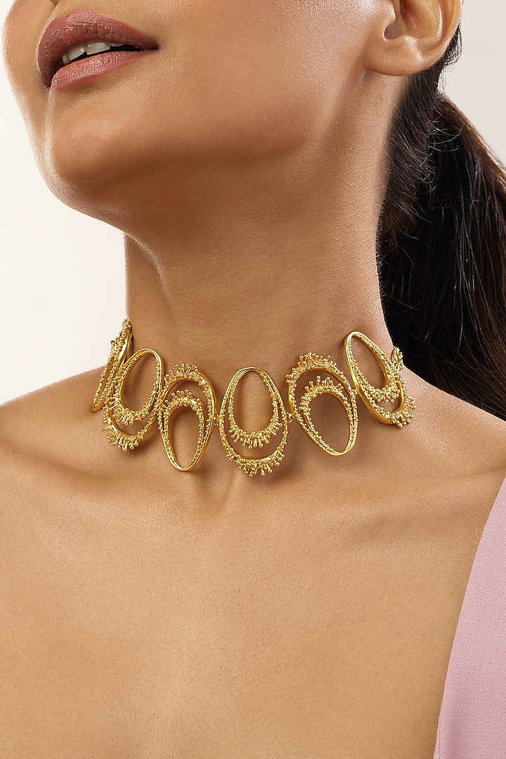 Gold Plated Choker Necklace by MNSH at Pernia's Pop Up Shop
