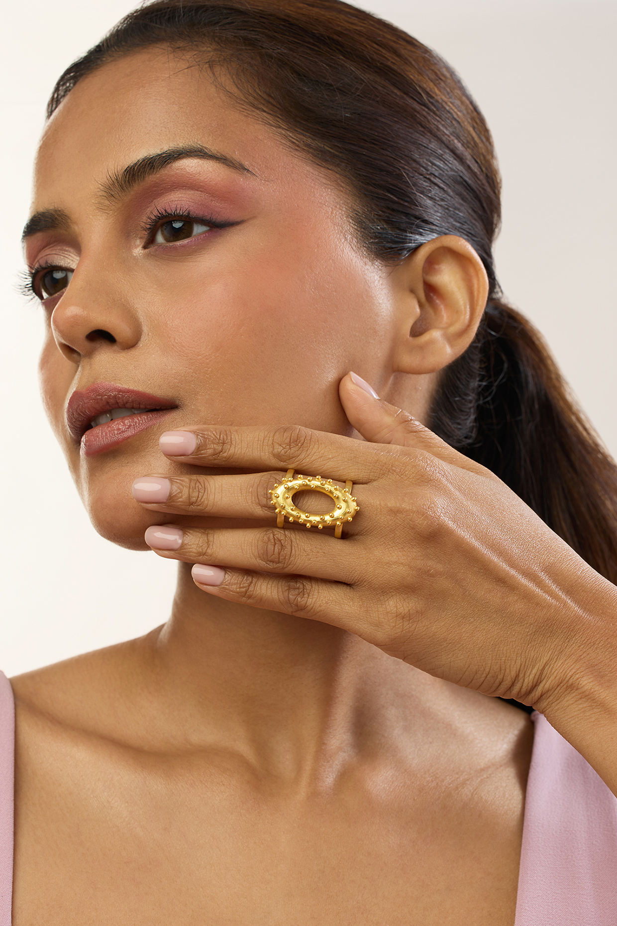 Gold Plated Adjustable Double Ring by MNSH at Pernia's Pop Up Shop