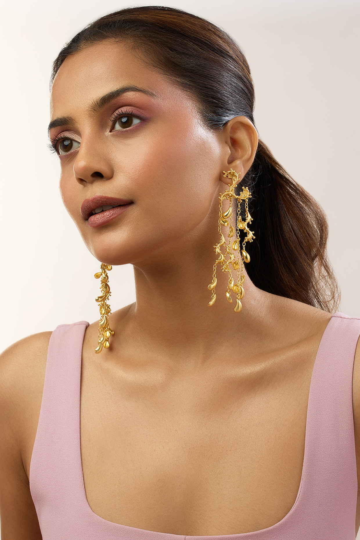 Gold Plated Dangler Earrings by MNSH at Pernia's Pop Up Shop