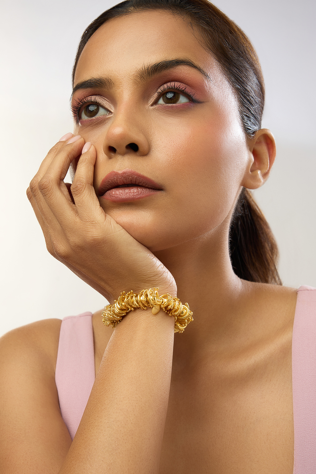 Gold Plated Adjustable Round Bracelet by MNSH at Pernia's Pop Up Shop