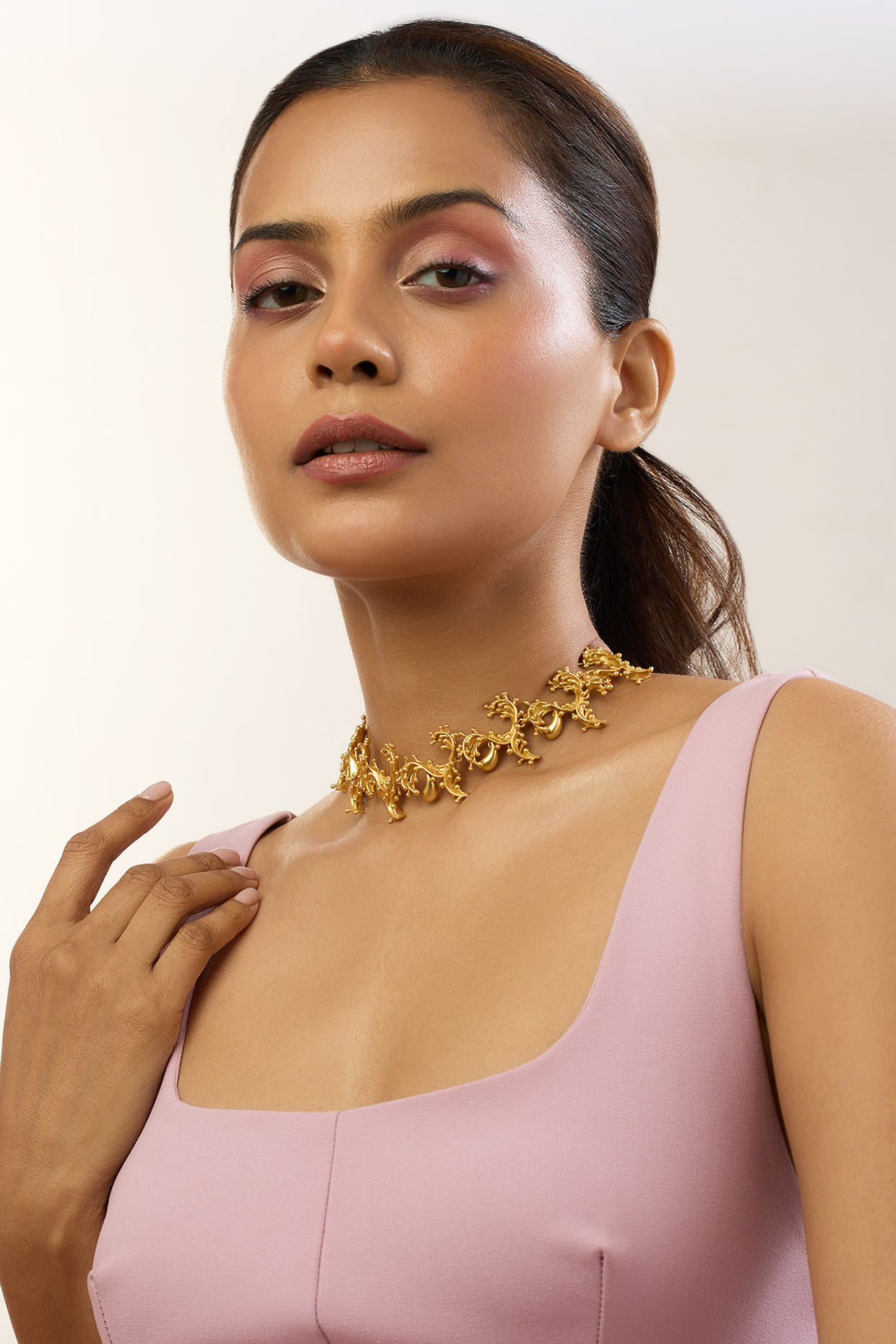 Gold Plated Choker Necklace by MNSH at Pernia's Pop Up Shop