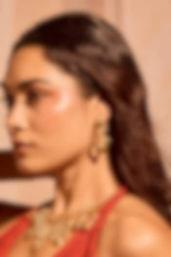 Gold Plated Brass Flow Dangler Earrings by MNSH at Pernia's Pop Up Shop