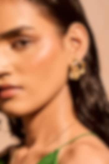 Gold Plated Brass Fluid Duo Earrings by MNSH at Pernia's Pop Up Shop