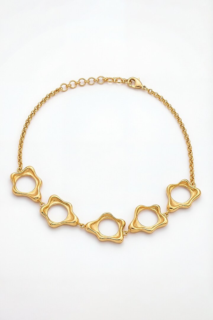 Gold Plated Brass Fluid Choker Necklace by MNSH at Pernia's Pop Up Shop