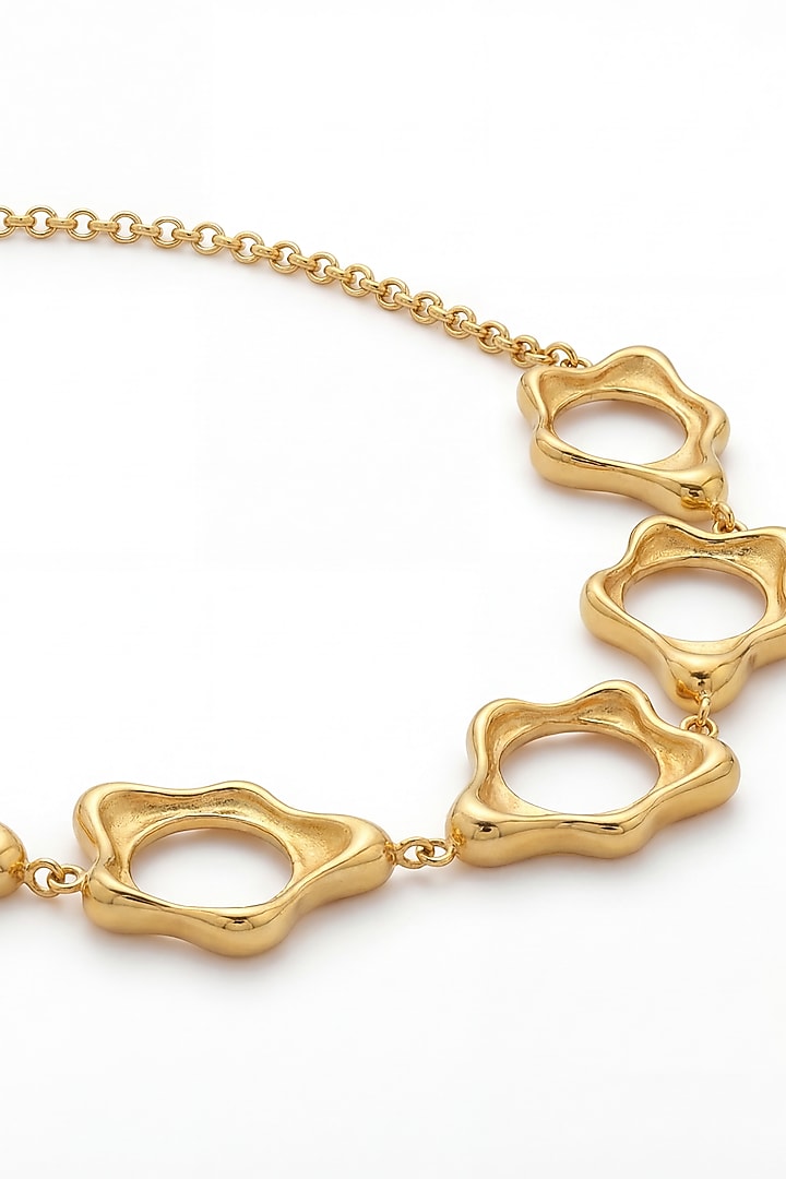 Gold Plated Brass Fluid Choker Necklace by MNSH at Pernia's Pop Up Shop