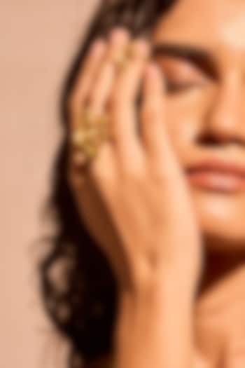 Gold Plated Aura Flow Rings (Set Of 2) by MNSH at Pernia's Pop Up Shop