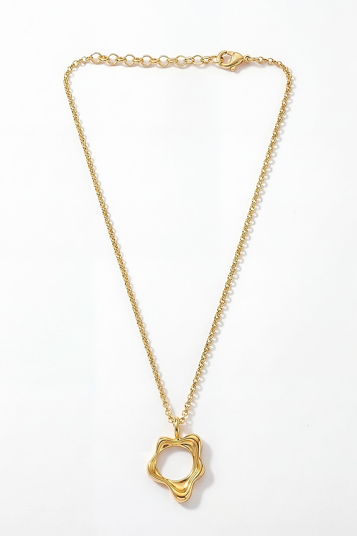 Gold Plated Brass Aura Flow Pendant Necklace by MNSH at Pernia's Pop Up Shop