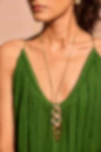 Gold Plated Brass Fluid Necklace by MNSH at Pernia's Pop Up Shop