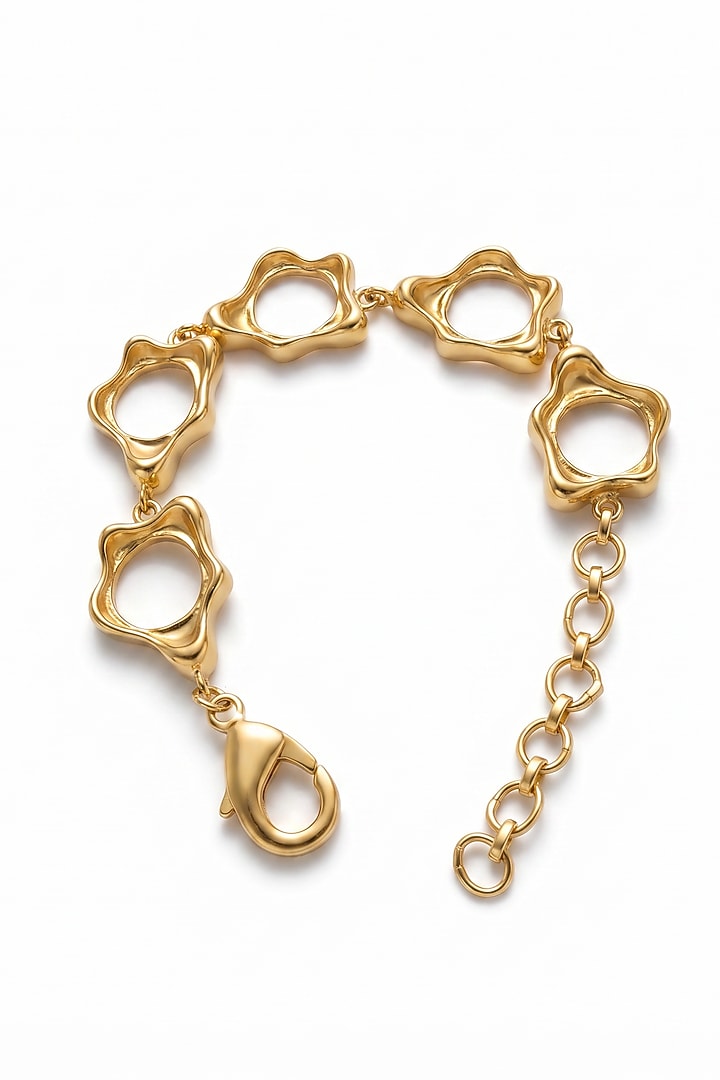 Gold Plated Brass Fluid Curve Bracelet by MNSH at Pernia's Pop Up Shop