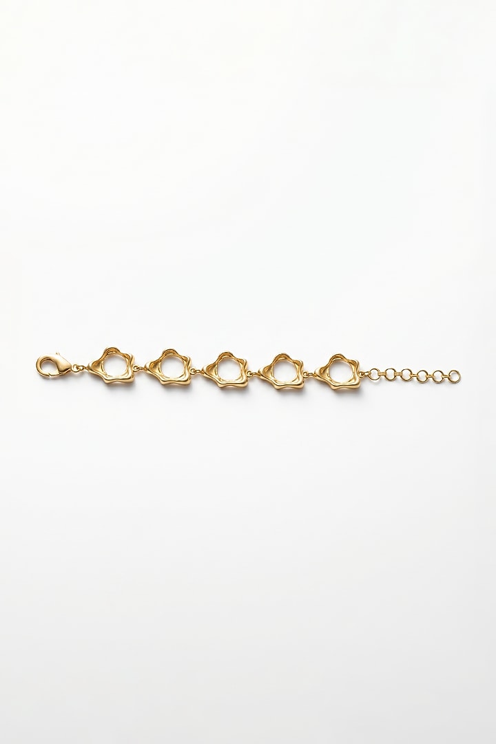 Gold Plated Brass Fluid Curve Bracelet by MNSH at Pernia's Pop Up Shop