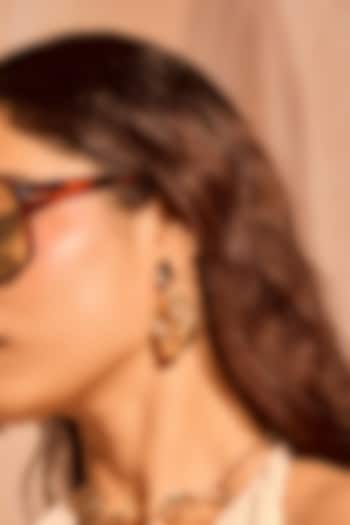 Gold Plated Mirror Wave Curve Dangler Earrings by MNSH at Pernia's Pop Up Shop