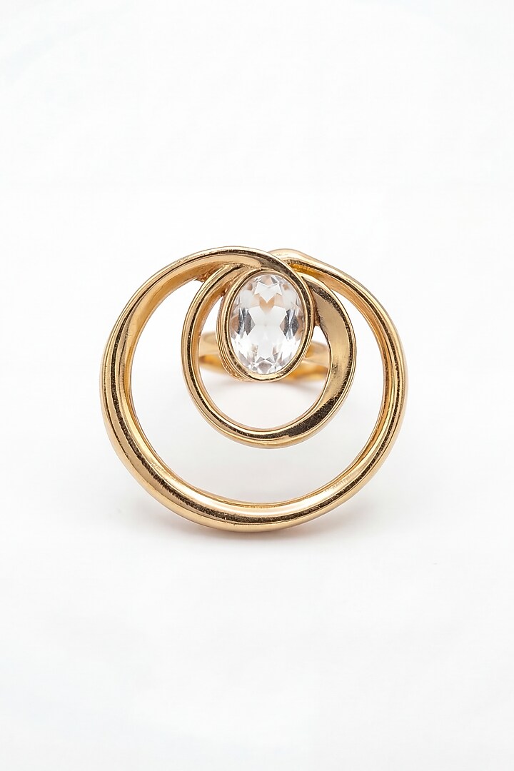 Gold Plated Mirror Wave Curve Ring by MNSH at Pernia's Pop Up Shop