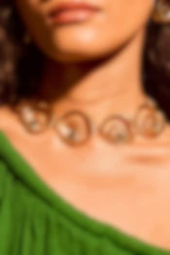 Gold Plated Mirror Wave Choker Necklace by MNSH at Pernia's Pop Up Shop