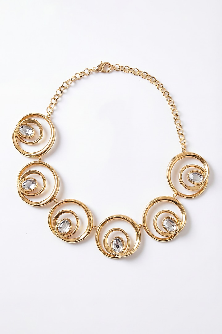 Gold Plated Mirror Wave Choker Necklace by MNSH at Pernia's Pop Up Shop