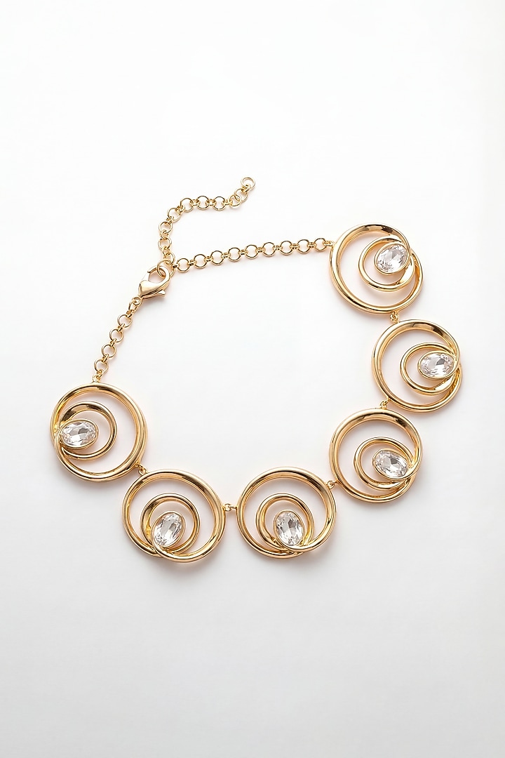 Gold Plated Mirror Wave Choker Necklace by MNSH at Pernia's Pop Up Shop