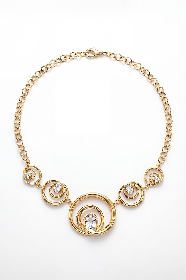 Gold Plated Mirror Wave Choker Necklace by MNSH at Pernia's Pop Up Shop