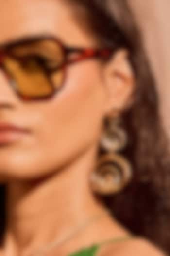Gold Plated Mirror Wave Trio Earrings by MNSH at Pernia's Pop Up Shop