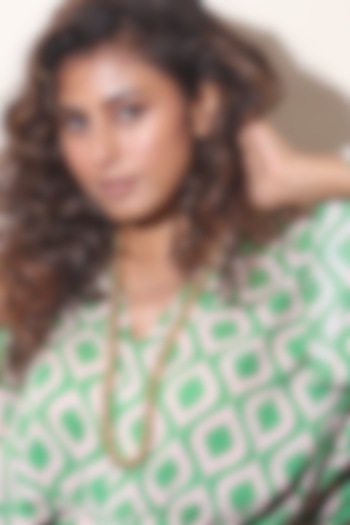 Gold Finish Long Necklace In Brass by MNSH at Pernia's Pop Up Shop