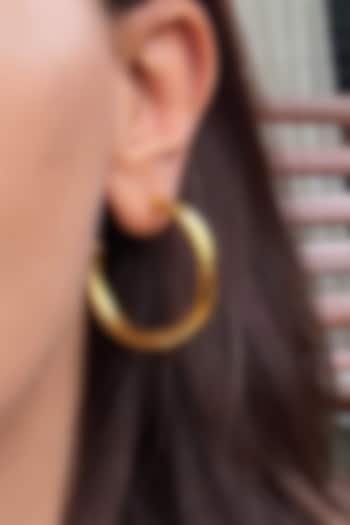 Gold Finish Chunky Mini Oro Hoop Earrings by MNSH at Pernia's Pop Up Shop