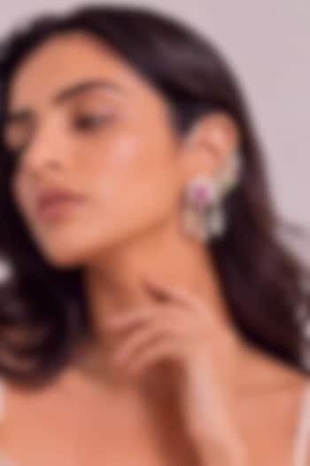 Gold Finish Multi-Colored Stone & Diamond Ear Cuffs by MNSH at Pernia's Pop Up Shop