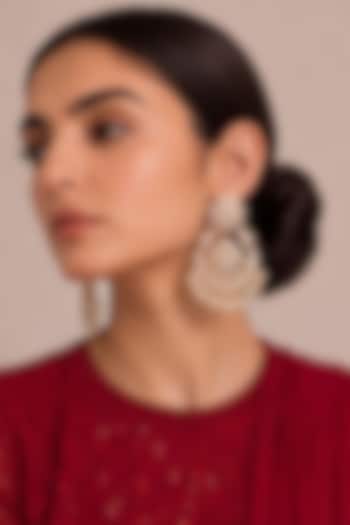 Gold Finish Pearl Chandbali Earrings by MNSH at Pernia's Pop Up Shop