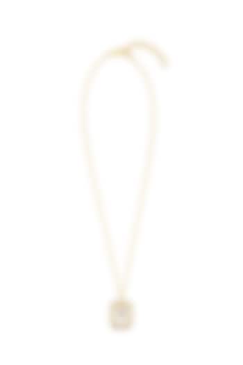 Gold Finish Diamond Initial S Necklace by MNSH