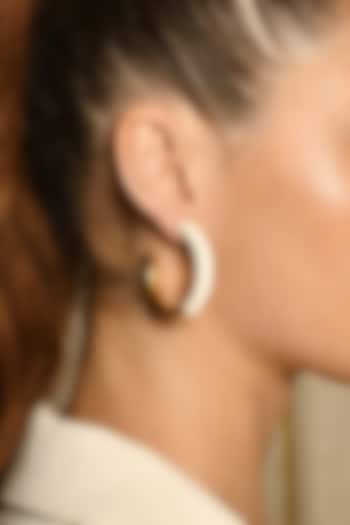 Gold Finish Hammered Hoop Earrings by MNSH