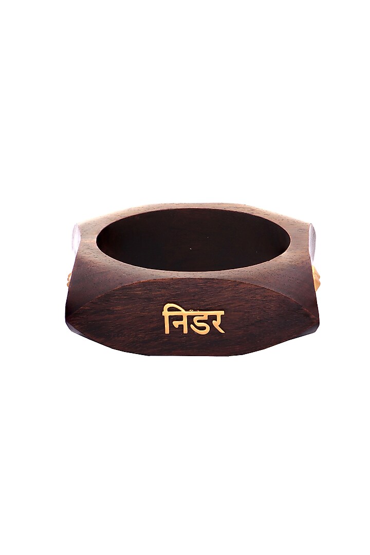 Gold Finish Nidar Shakti Square Bangle by MNSH at Pernia's Pop Up Shop