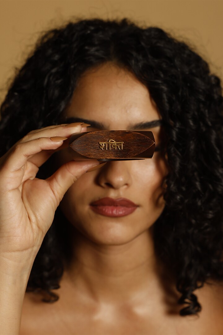 Gold Finish Nidar Shakti Square Bangle by MNSH at Pernia's Pop Up Shop