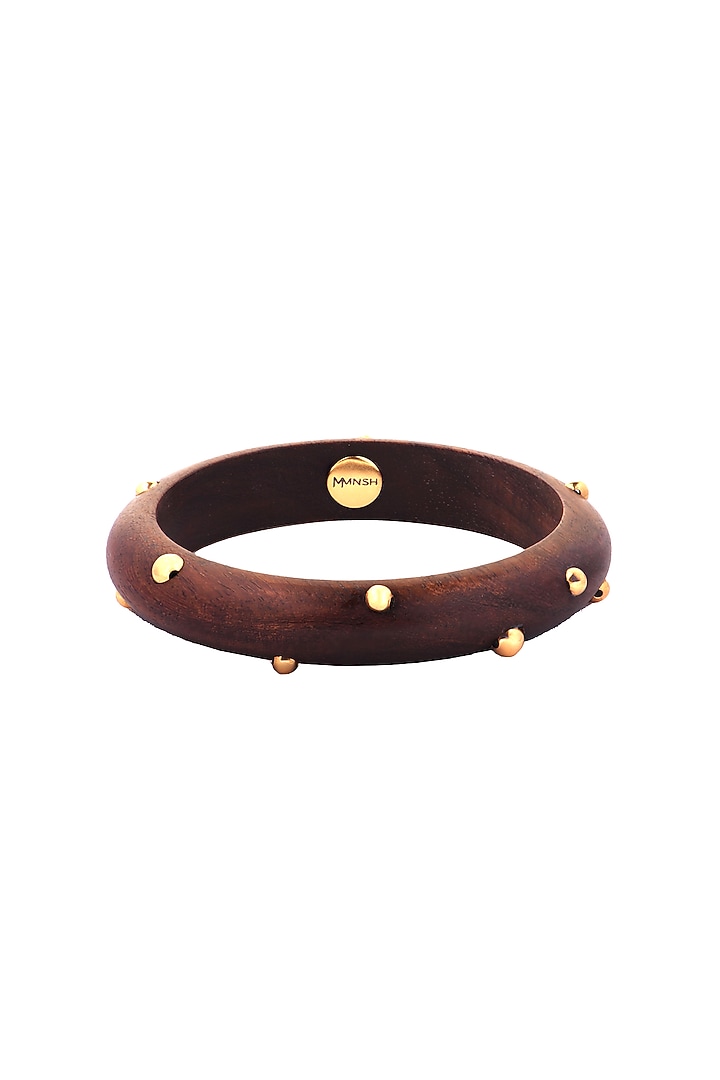 Gold Finish Wooden Bangle by MNSH at Pernia's Pop Up Shop