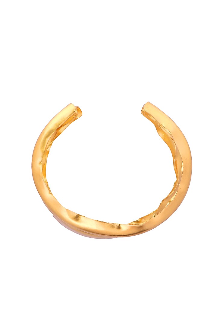 Gold Finish Brass Triple Cuff by MNSH at Pernia's Pop Up Shop