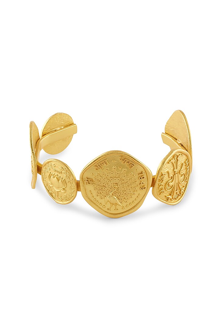 Gold Plated Adjustable Cuff Bracelet by MNSH at Pernia's Pop Up Shop