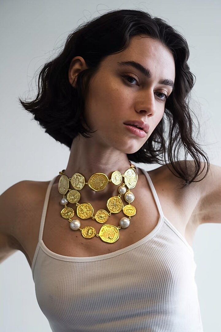 Gold Plated Coin Necklace by MNSH at Pernia's Pop Up Shop