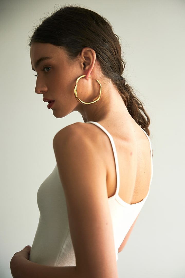 Gold Plated Hoop Earrings by MNSH at Pernia's Pop Up Shop