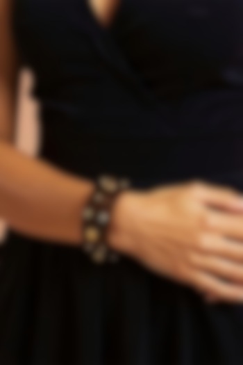 Gold Plated Multi-Colored Stone Bangle by MNSH at Pernia's Pop Up Shop