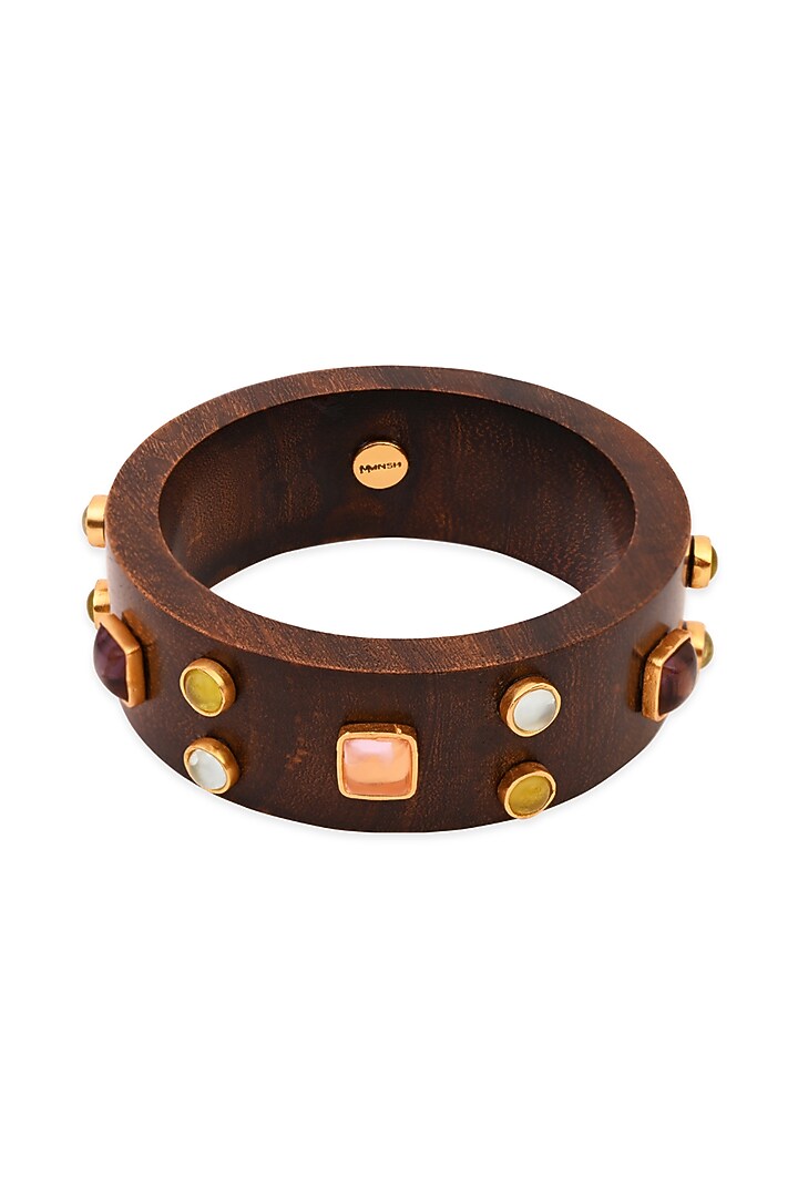 Gold Plated Multi-Colored Stone Bangle by MNSH at Pernia's Pop Up Shop