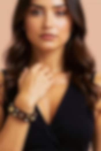 Gold Plated Multi-Colored Stone Bangle by MNSH at Pernia's Pop Up Shop