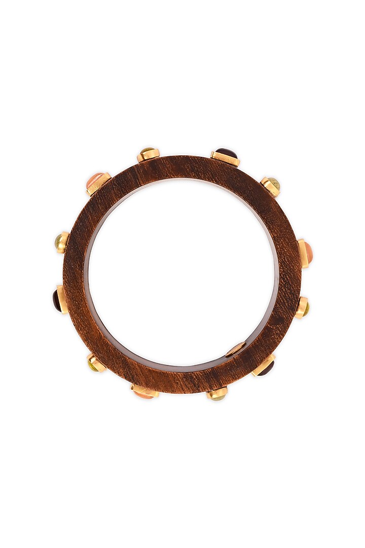 Gold Plated Multi-Colored Stone Bangle by MNSH at Pernia's Pop Up Shop