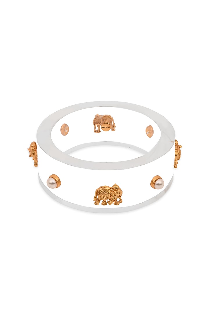 Gold Plated Hathi Resin Bangle by MNSH at Pernia's Pop Up Shop