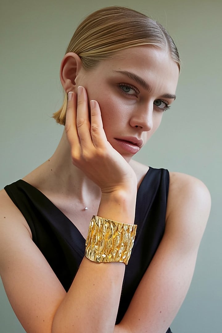 Gold Plated Kalista Adjustable Cuff Bracelet by MNSH at Pernia's Pop Up Shop